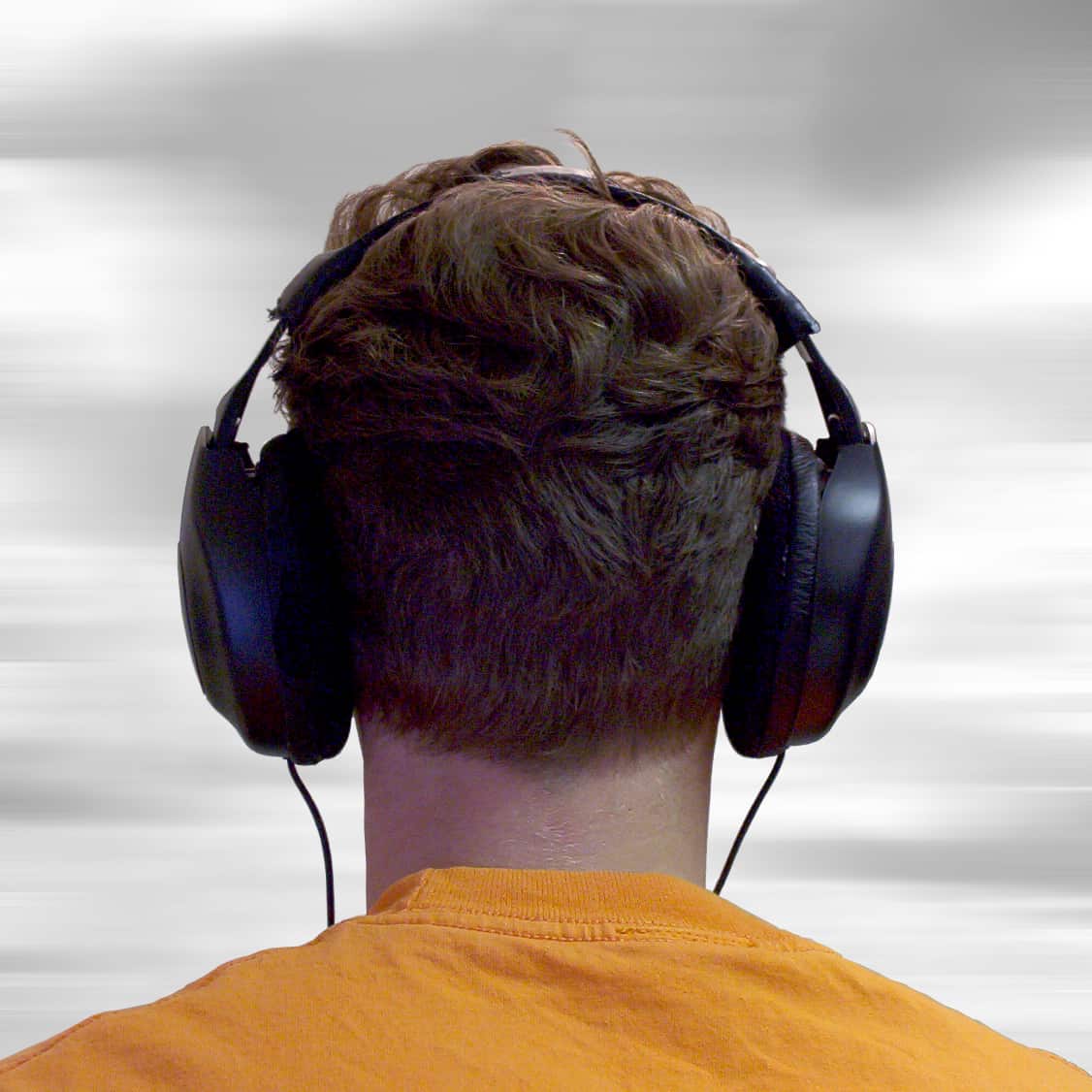 A man wearing headphones