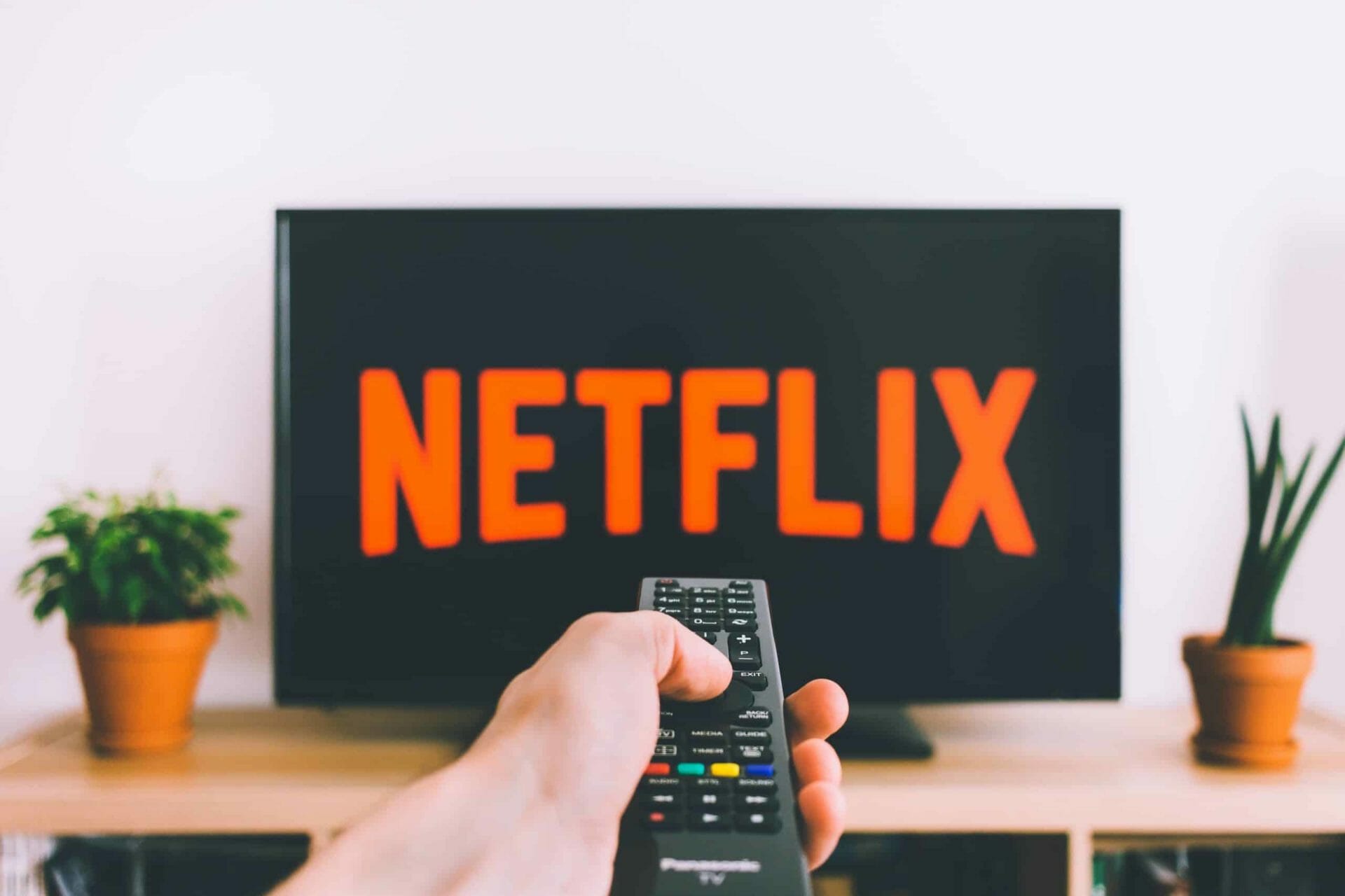 a tv showing the Netflix logo
