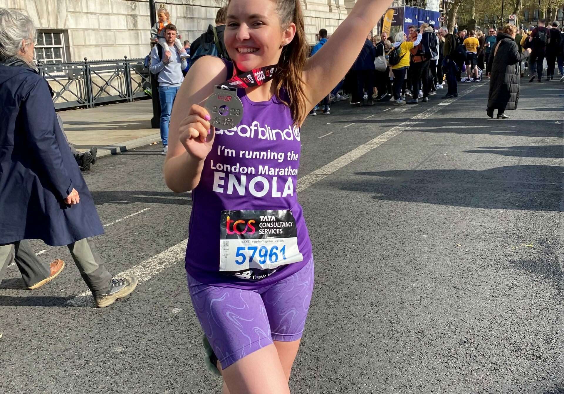 Enola at the London Marathon